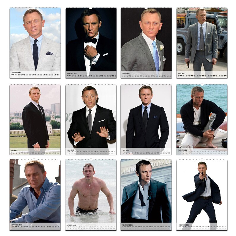 Daniel Craig Full Photo Personalised 2023 Calendar 12 Month Etsy UK
