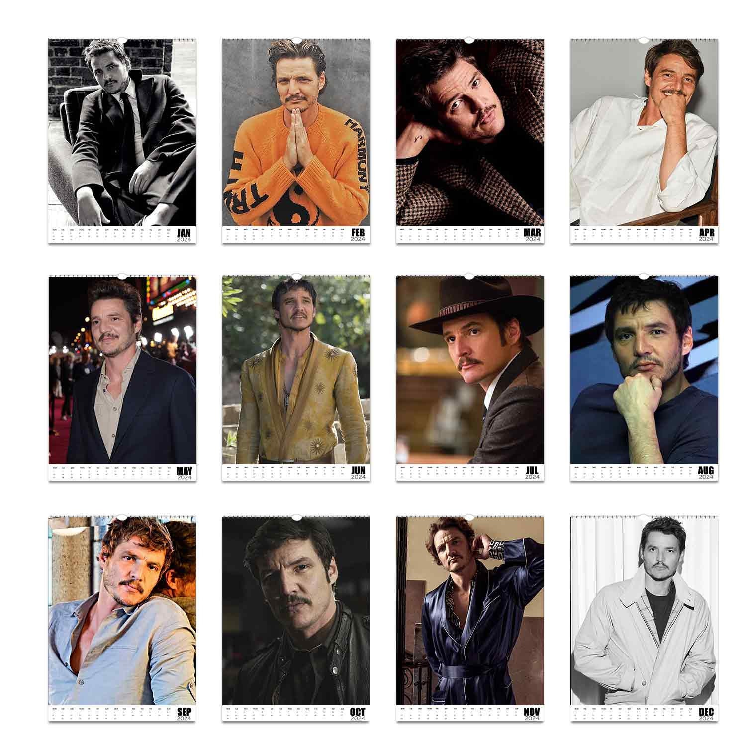Pedro Pascal Starts MARCH 2024 and Ends FEB 2025 Personalised Calendar