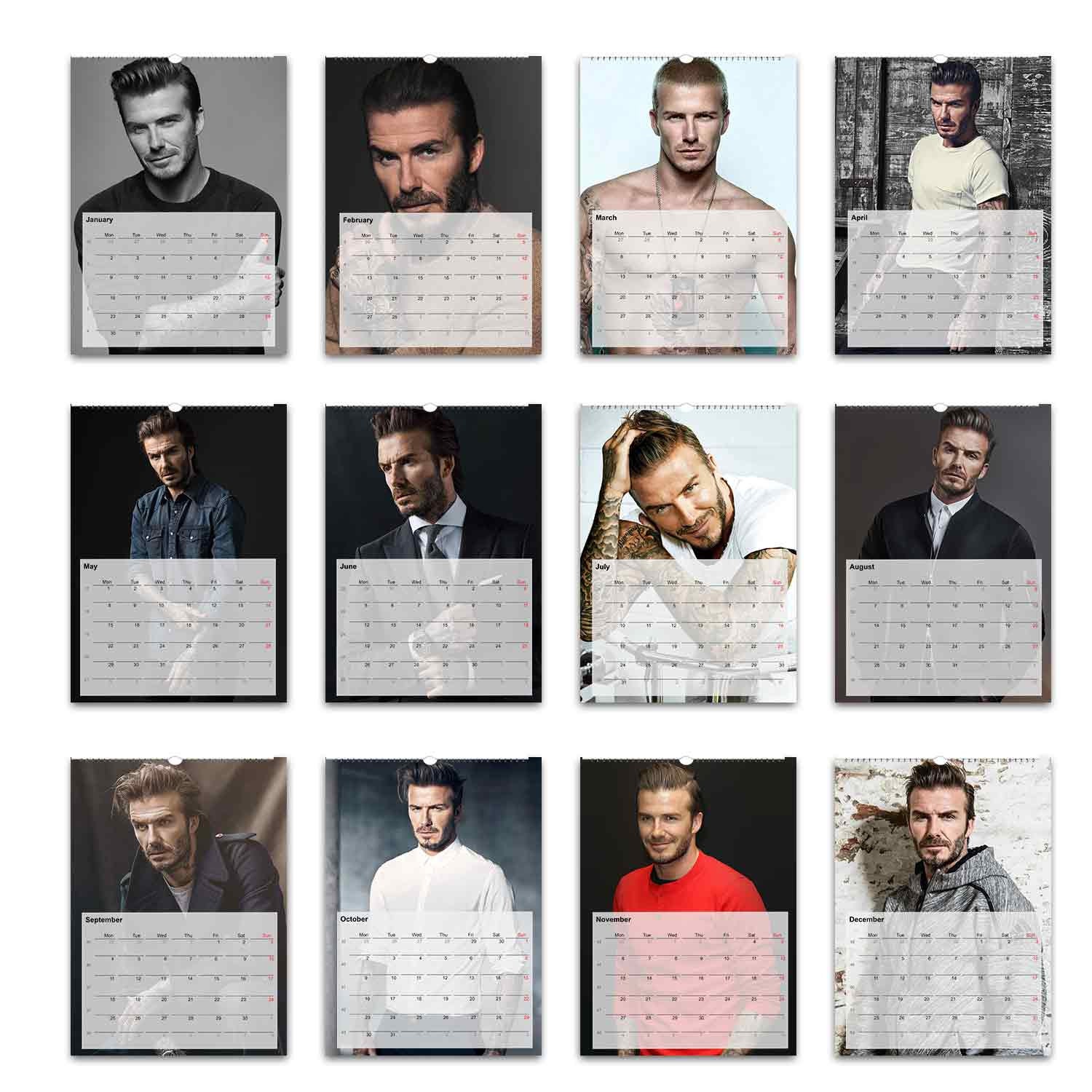 David Beckham Full Photo Calendar Choose Start Month Etsy