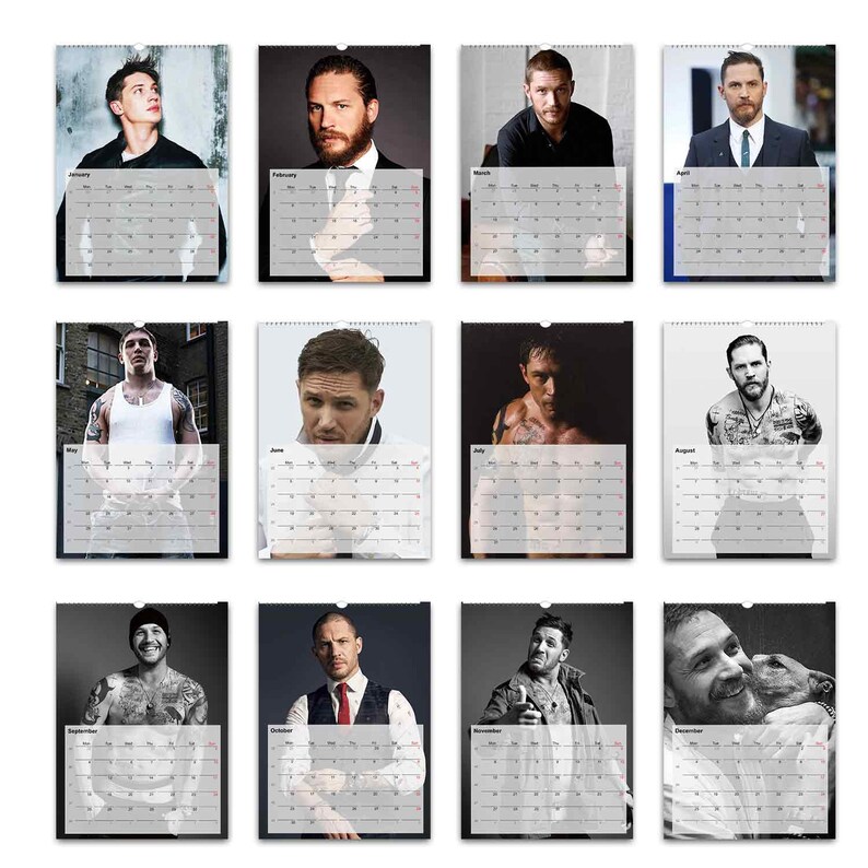 Tom Hardy Full Photo Calendar Choose Start Month 2024 Personalised Full