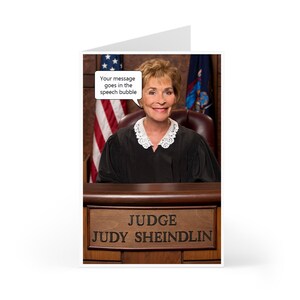 Aniversário da Juíza Judy, cartão comemorativo personalizado sua mensagem em balão de fala ou cartão