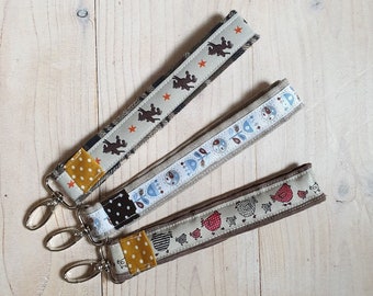 Lanyards "Country" set of 3 or individual - patchwork, sewn pendants, gifts