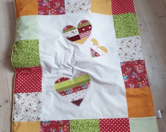 Babydecke, Babydecke "Sonnenschein", Patchworkdecken, mit Namen, Kuscheldecken, Krabbeldecke