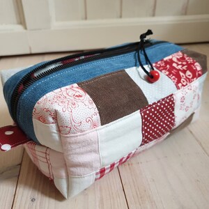 Make-up bag, colorful, boxy bag, patchwork, cosmetic bag, pen box, gifts for girls image 4