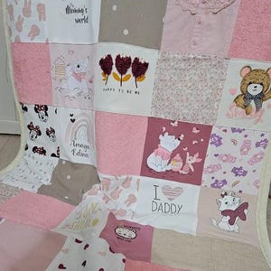Patchworkdecke, persönliche Decke, Erinnerungsdecke, upcycling, second hand, Kuscheldecke, aus deinen Stoffen, Tagesdecke