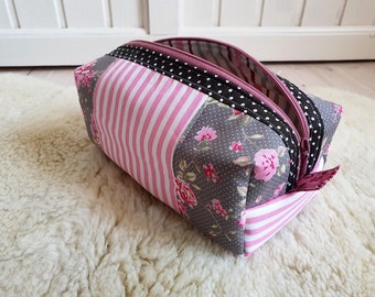 Boxybag, "Spring", Patchwork, Toiletry bag, Gifts, ready to ship, Cosmetic bag, Wash bag