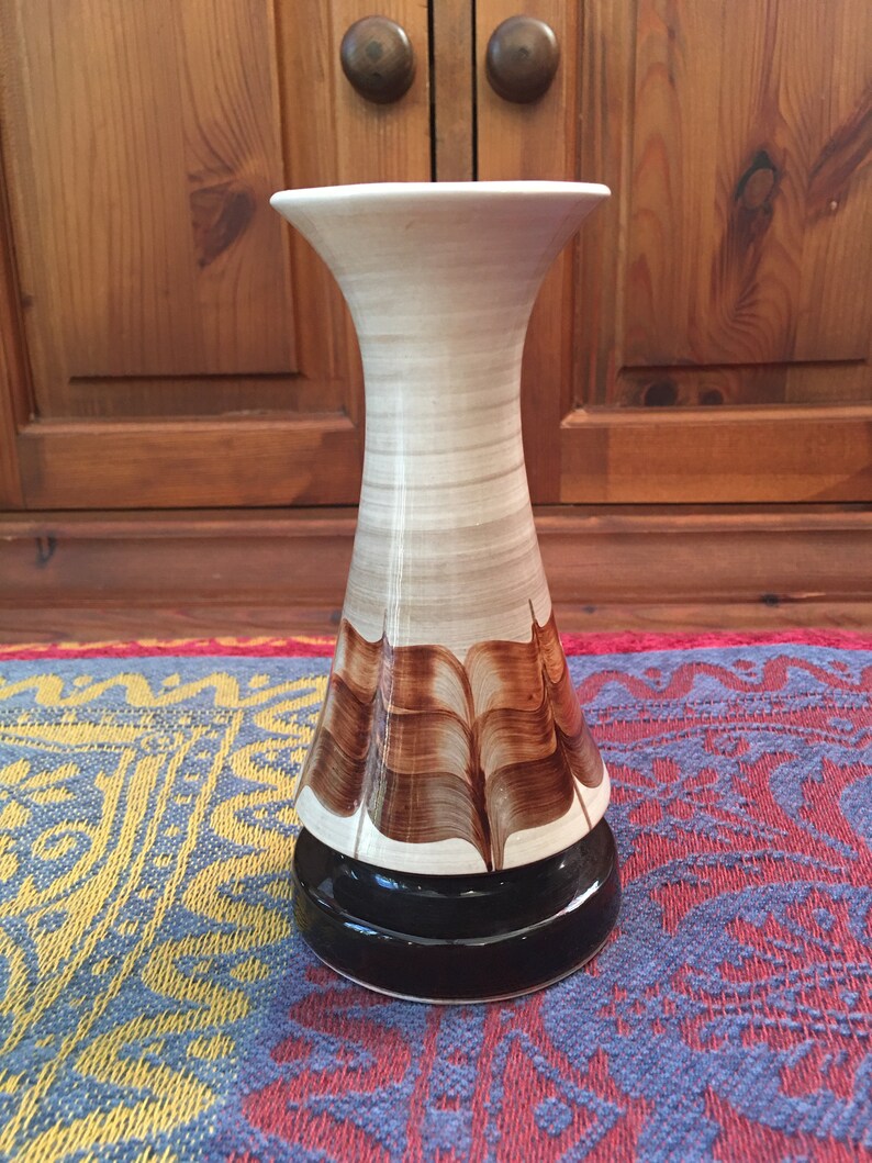 Jersey Studio Pottery Vintage Chevron Design Stem Vase. Etsy UK