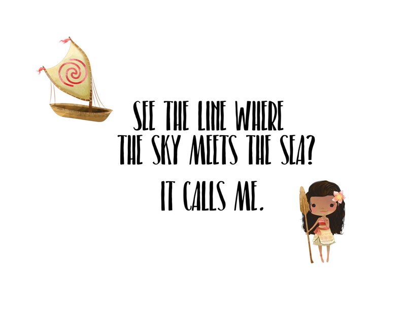 It Calls Me Moana quote Printable Instant Download Etsy
