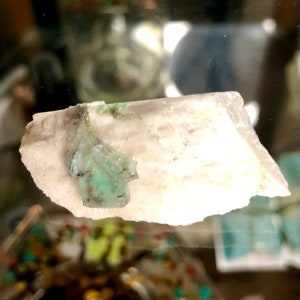 Cute little piece of feldspar with light green/purple Fluorite crystals, Erongo Mountains, Namibia