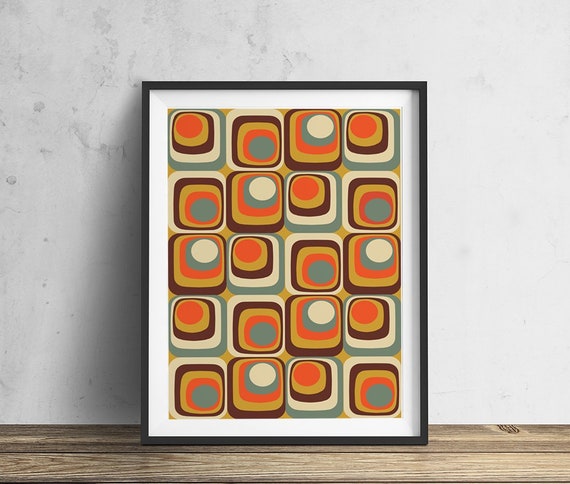 70s Print 70s Poster 70s Wall Art Retro Print Geometric Etsy