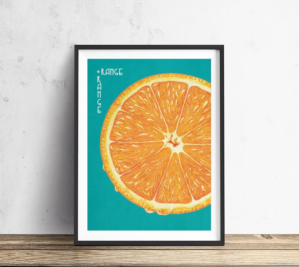 Orange Print Orange Poster Orange Art Orange Orange Wall Etsy