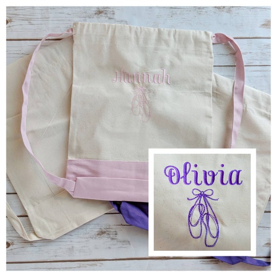 Personalised Embroidered Ballet Dance Shoe Bag