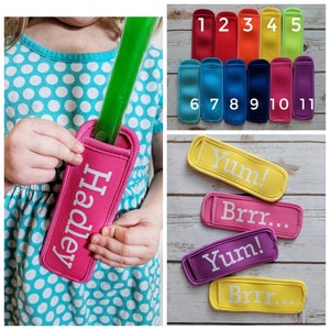 POPULAR ITEM! Personalized Ice Pop Holder, Freeze Pop Holder, Yogurt Holder, Toddler Gift, Kids Gift, Birthday Party Favor, stocking stuffer