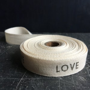 Word Ribbon 13mm cotton, personalised gift wrapping.