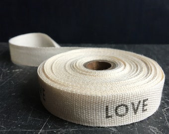 Word Ribbon 15mm cotton, personalised gift wrapping.