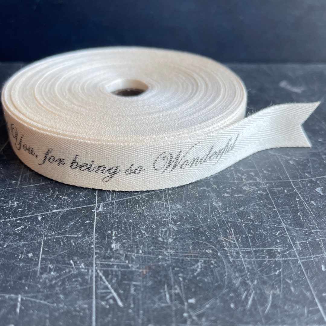 Cotton Wedding Ribbon With Charcoal Grey Wording Script Font - Etsy