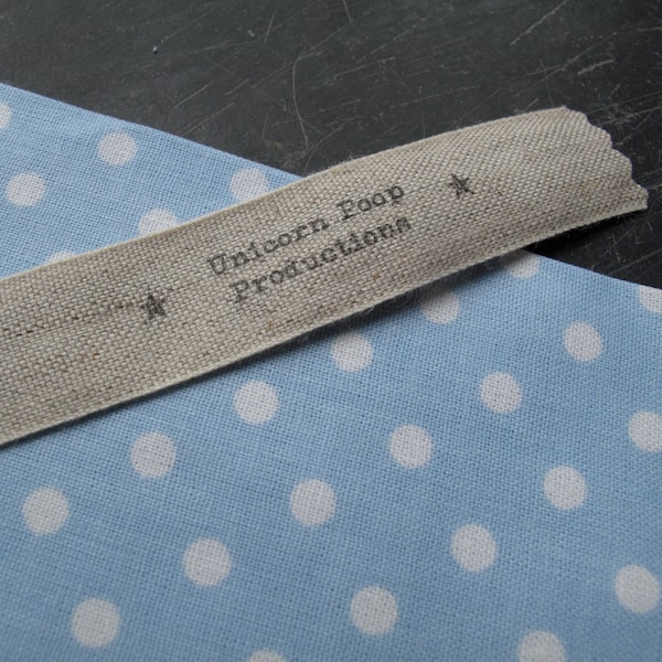 Personalised Handmade Linen Label x 1