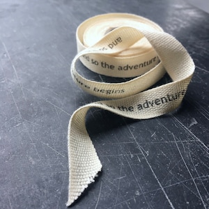 Personalised natural cotton ribbon 10mm,