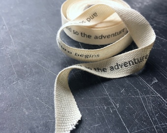 Personalised natural cotton ribbon 10mm,
