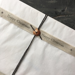 Personalised Linen ribbon, 10mm wide perfect for styling weddings or birthday celebrations