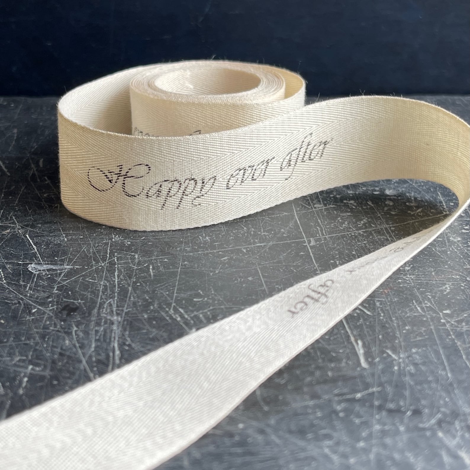 Present Ribbon Script Cotton Wedding Ribbon With Dark Grey Wording in a Script Font 25mm - Etsy