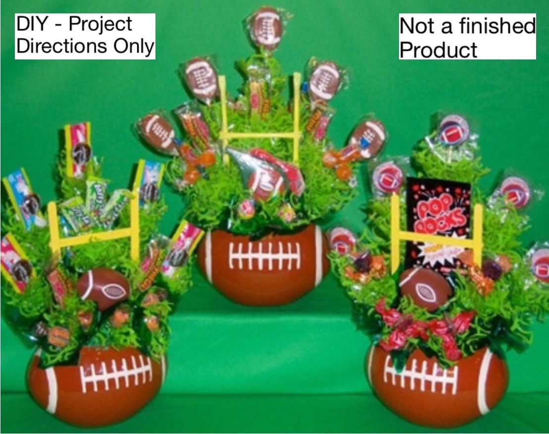 Football Themed Party Candy Bouquet DIY Instructions Football Coach