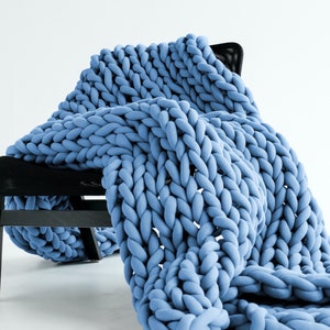 Chunky Knit Blanket, Braided Blanket, Thick Knit Blanket, Arm Knit Blanket, Chunky Blanket, Cotton Chunky Blanket, Housewarming Gift