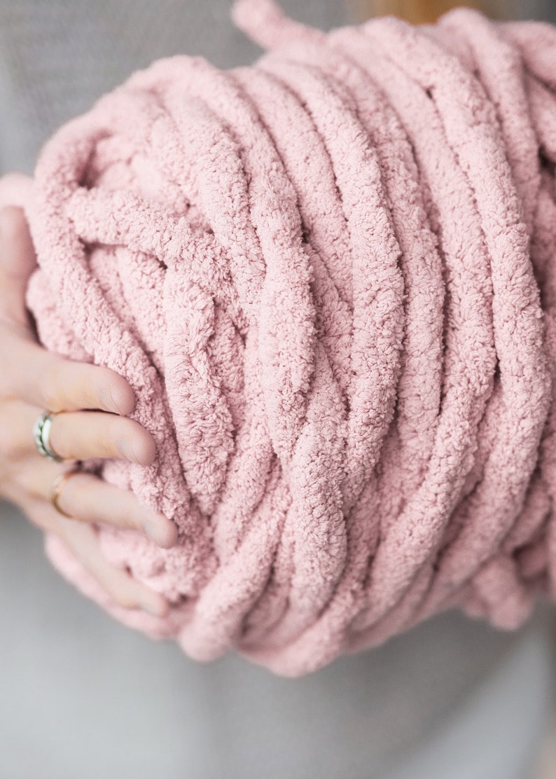 Diy chunky yarn chenille yarn ball baby pink