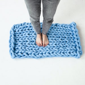 Braided Rug, Chunky Knit Rug, Knitted Rug, Puffy Rug, Soft Rug, Bathroom Rug, Accent Rug, Thick Rug, Housewarming Gift