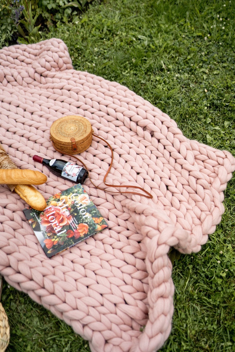 Photoshoot Prop Mothers Day Gift Chunky Blanket Chunky Knit Blanket Thick Knit Blanket Merino Wool Throw