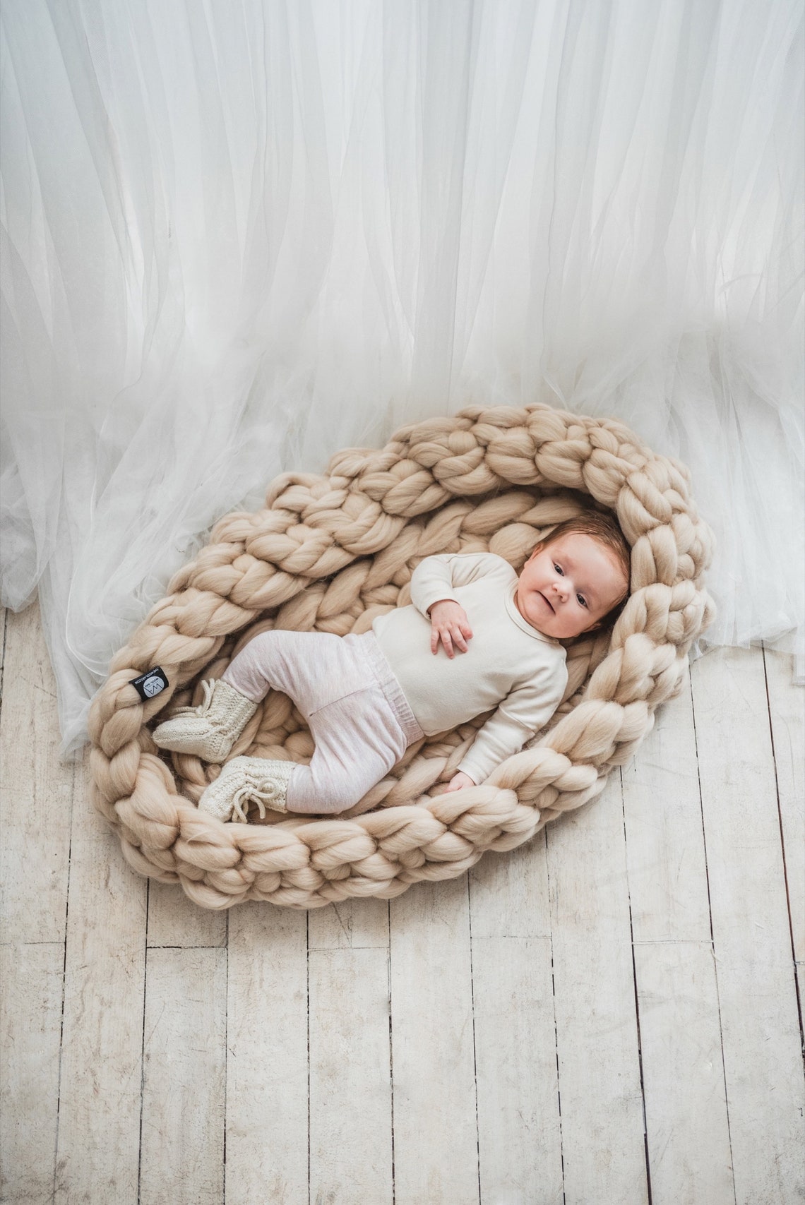 Chunky Knit Nest Baby Nest Newborn Nest Baby Photo Prop Etsy