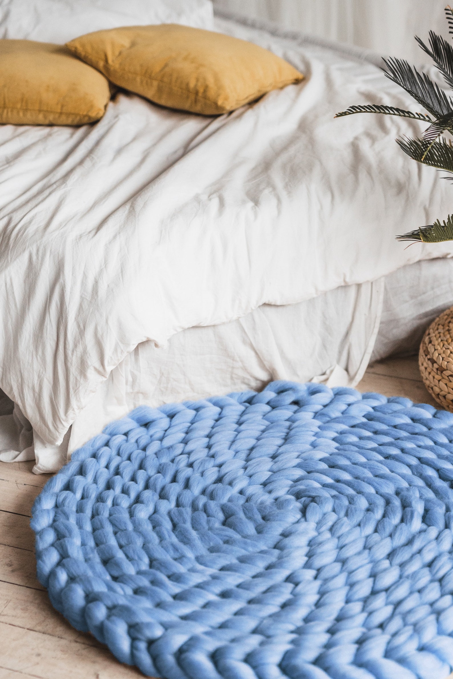 Knitted Rug Chunky Knit Rug Wool Rug Handmade Rug Crochet Etsy