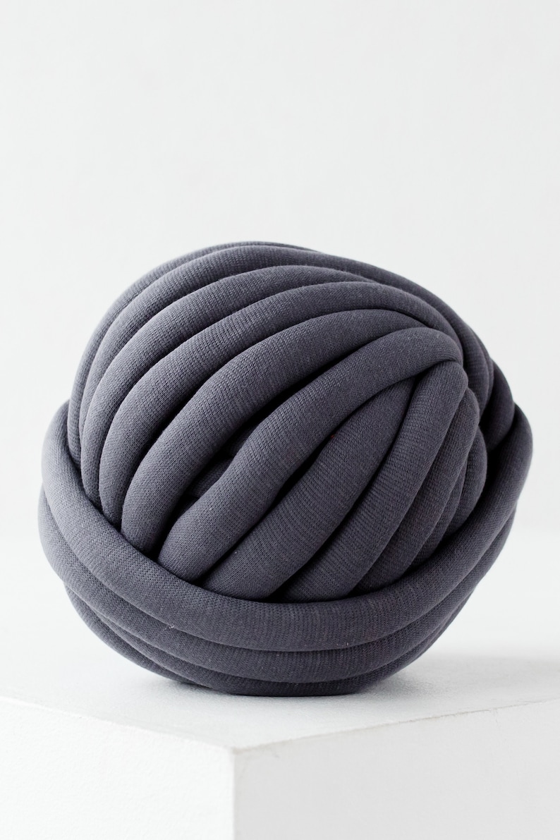 Cotton tube yarn diy chunky yarn arm knitting yarn tube yarn ball graphite grey