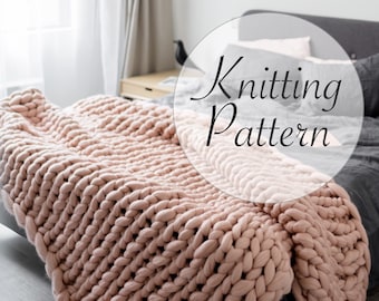 Chunky Knit Blanket Pattern: DIY Video Tutorial (PDF Download