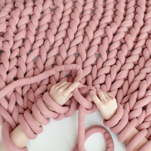 Chunky Knit Yarn, Yarn for Chunky Knit Blanket, Cotton Tube Yarn, Giant Yarn, Housewarming Gift