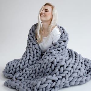Tube Yarn Blanket Braided Blanket Chunky Knit Blanket Cotton Tube Yarn Blanket Cotton Chunky Knit Blanket Housewarming Gift Etsy New Zealand
