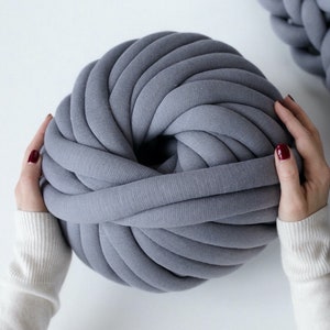 Cotton tube yarn diy chunky yarn puffy yarn thick yarn tube yarn ball grey