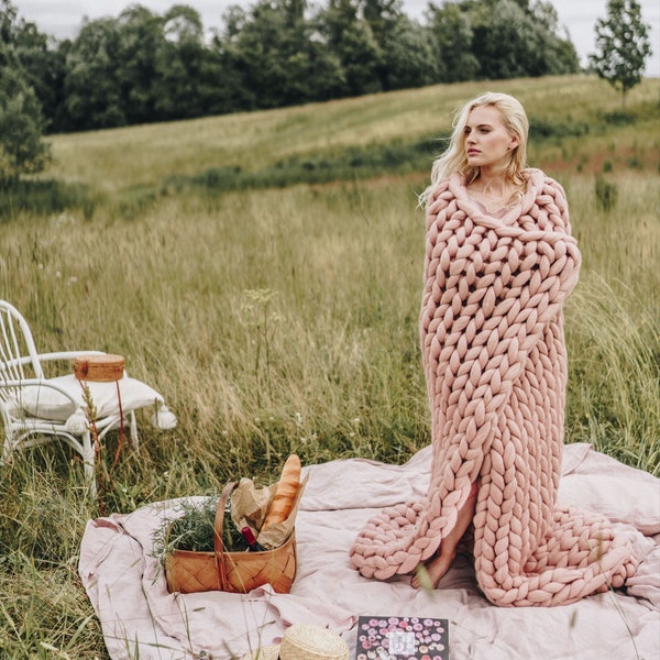 Big Knit Blanket Etsy