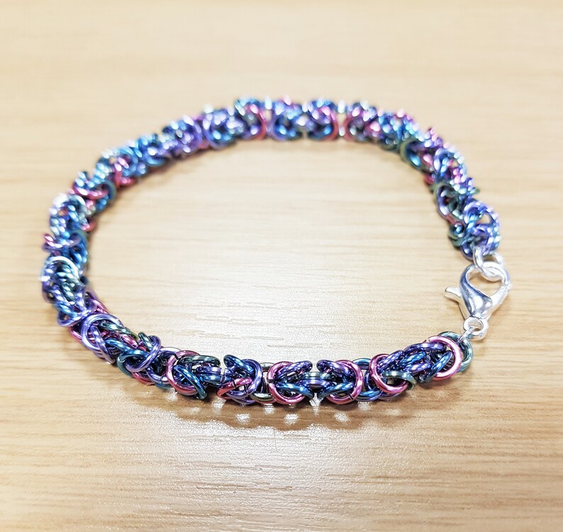 Unicorn Bracelet Chainmaille Bracelet Byzantine Bracelet Unicorn Chainmaille