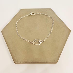 Sterling Silver Cloud Charm Bracelet: Stacking Jewelry Gift