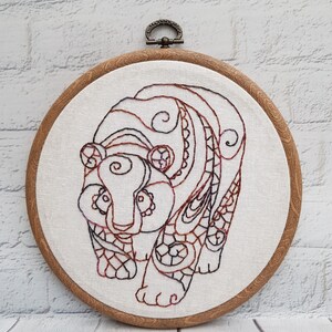 Panda Embroidery Hoop, Panda Art, Panda Gift,  Endangered Species