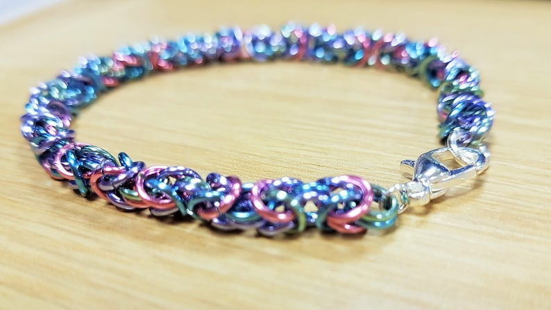 Unicorn Bracelet Chainmaille Bracelet Byzantine Bracelet Unicorn Chainmaille