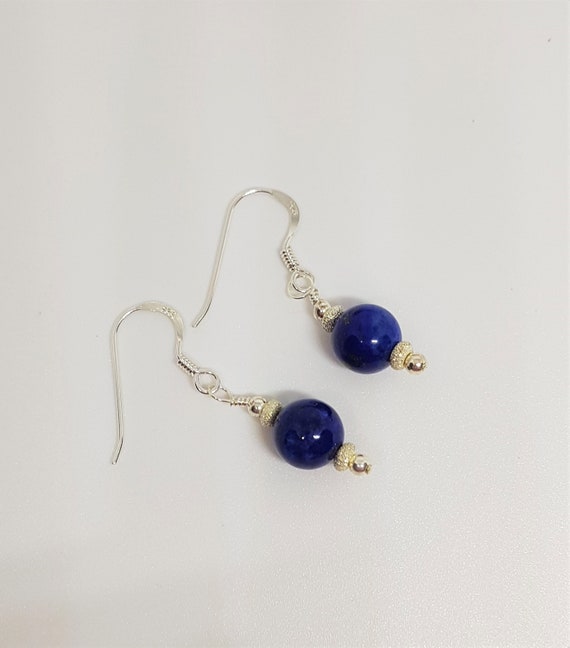 Lapis lazuli hotsell earrings silver