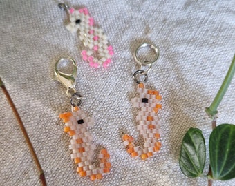 Beaded Seahorse Stitch Marker, Knitting Crochet Progress Keeper