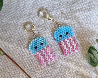 Beaded Jellyfish Stitch Marker, Progress Keeper, Knitting Gift, Crochet Gift, Knitting Marker