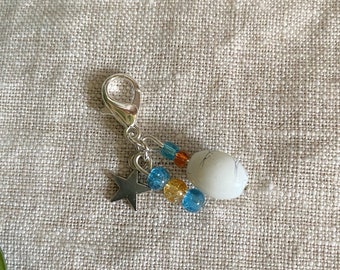 Pretty Beaded Stitch Marker, Progress Keeper, Knitting, Crochet, Place Marker, Knitting Notions, Up to 4.5mm (US 7)