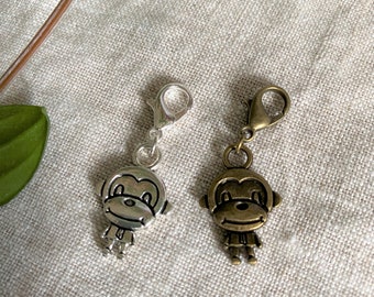 Cute Monkey Stitch Marker, Progress Keeper, Knitting, Crochet, Place Marker, Knitting Notions, Up to 4.5mm (US 7)