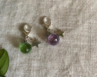 Beautiful Glass Crystal, Stitch Marker, Progress Keeper, Knitting, Crochet, Place Marker, Knitting Notions, Up to 4.5mm (US 7)