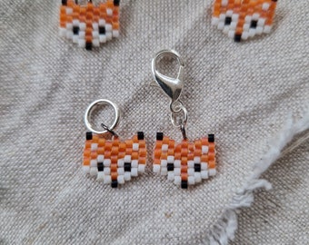 Cute Fox Beaded Stitch Marker, Progress Keeper, Knitting Gift, Crochet Gift, Knitting Marker