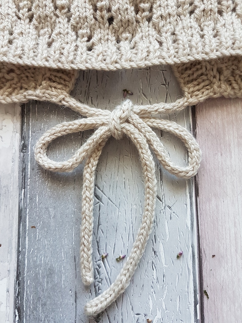 KNITTING PATTERN Baby Bonnet with Lace Work Knitting